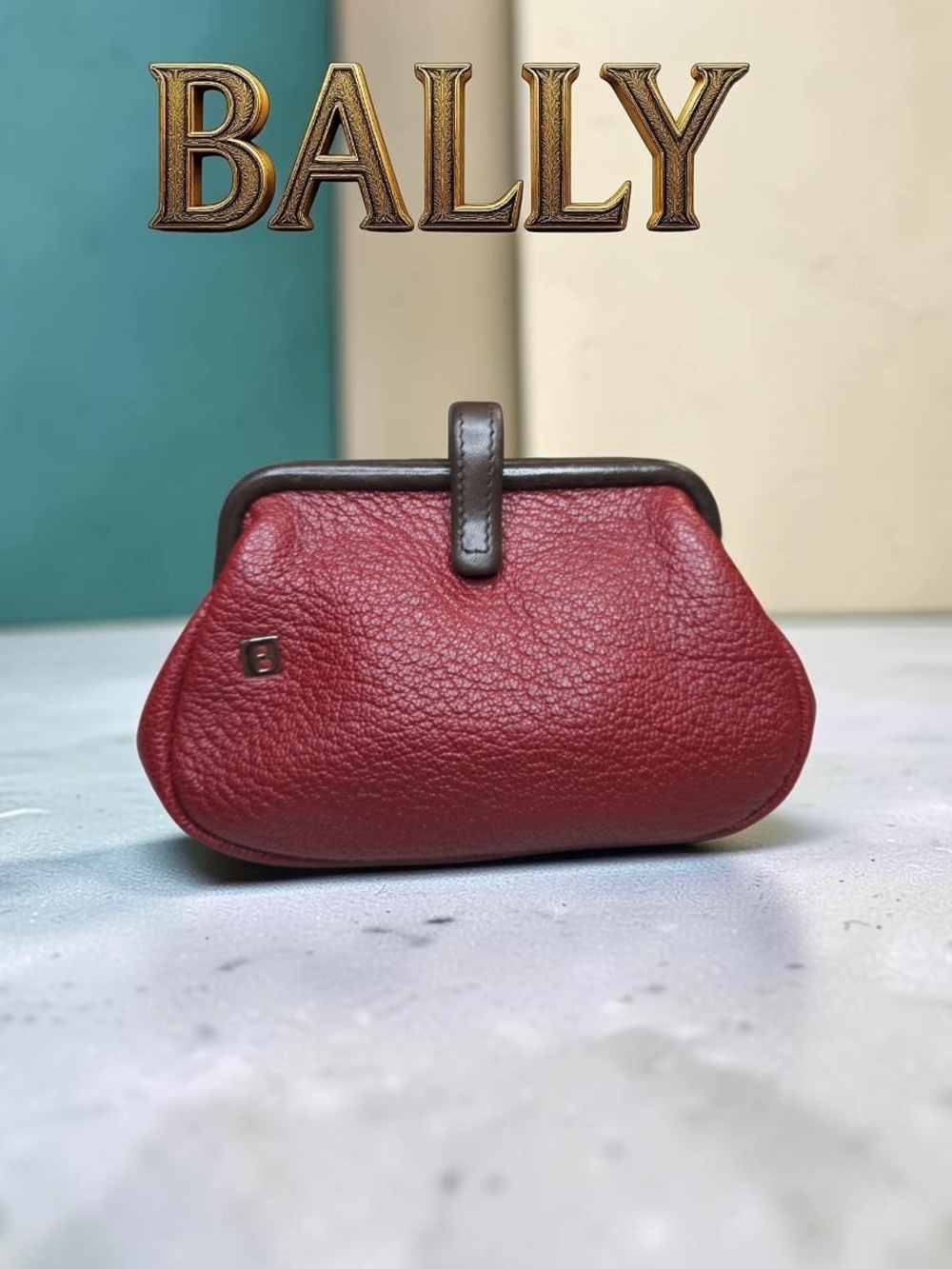 Bally Vintage Red Pebbled Leather Coin Pouch Rare Find